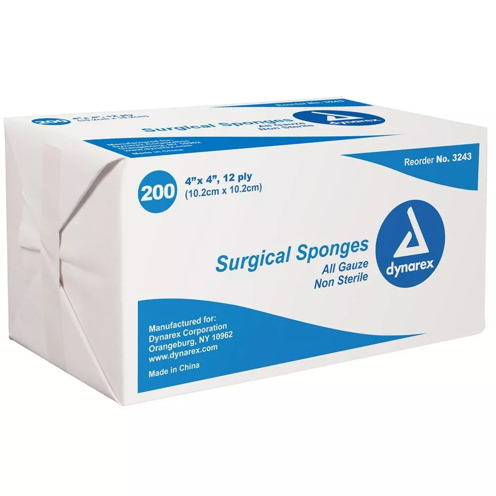 Dynarex Gauze Sponges Non Sterile -12 Ply 2 Inches X 2 Inches - 200 Ea